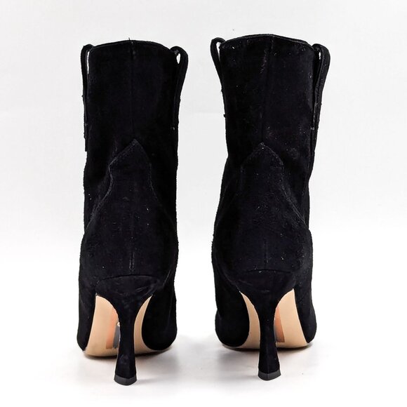 Sam Edelman Women Moe Western Cowboy Black Suede Boots size 8 - Picture 5 of 12